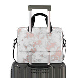ALAZA Rose Gold Marble Look Laptop Case Bag Sleeve Portable Crossbody Messenger Briefcase w/Strap Handle, 13 14 15.6 inch