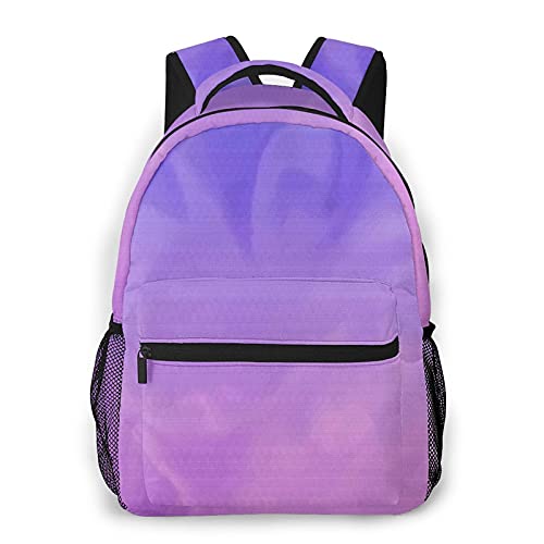 Multi leisure backpack,Purple Pink Ombre Design, travel sports School bag for adult youth College Students