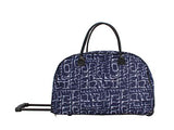 Nicole Miller Wheeled Duffel Carry On Bag (14in, Signature Navy)