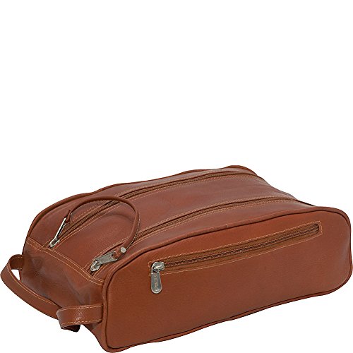 Piel Leather Double Compartment Shoe Bag, Saddle, One Size