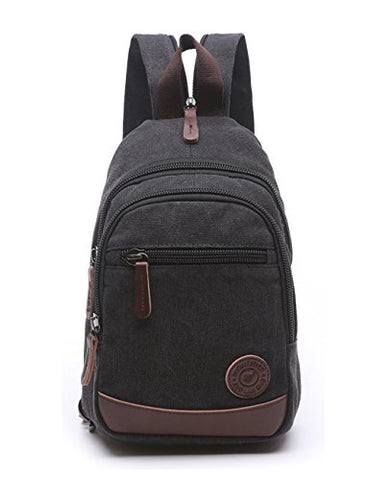 Lightweight Mini Canvas Backpack For Women Girls Purse Small Rucksack Sling Bag (Small, Black 2)
