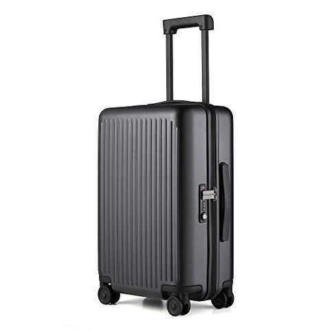 NINETYGO Carry on Luggage with Spinner Wheels, 22x14x9 Luggage, 100% PC Lightweight Hardside Suitcase with TSA Lock (20-inch Black)