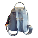 ABage Women's Leather Backpack Purse College School Travel Casual Daypack Handbag, Grey