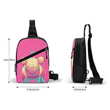 KAMIZE sai_lor moon Crossbody Bags Women Men Sling Backpack Travel Hiking Daypack Pattern Rope Shoulder Bag