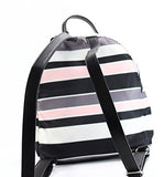 Tommy Hilfiger Women's Julia Dome Backpack Nylon Victory Stripe Black/Pink One Size