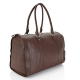 HADAKI Genuine Leather Duffel Carry On Hand Bag Cognac Brown