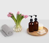 Pump Bottle Dispenser, Yebeauty 10oz/300ml Empty Plastic Refillable Lotion Soap Shampoo Bottles Dispenser Containers with Pump Multipurpose for Cosmetic Kitchen Bathroom, 2-Pack Brown