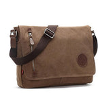 Vintage Canvas Messenger Bag Ipad Bag Bookbag Satchel Crossbody Bag Shoulder Sling Bag (Brown)