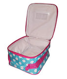 Monogrammed Aqua Polka Dot Back To School Lunch Tote