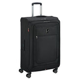 Delsey Luggage Hyperglide Large Checked Luggage Lightweight Spinner Suitcase, Black