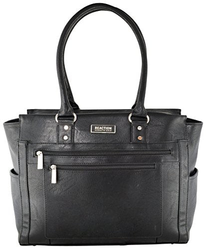 Kenneth Cole Reaction Tote And Tie Single Gusset Top Zip Computer Carry On Tote (Black)