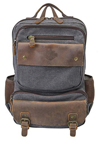 Harley-Davidson Mustang Vintage Leather & Heather Gray Backpack 99107 GRAY
