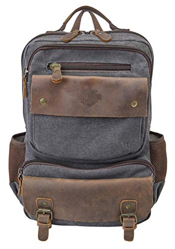 Harley-Davidson Mustang Vintage Leather & Heather Gray Backpack 99107 GRAY
