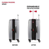 SwissGear 7585 Hardside Spinner Luggage, Silver, Checked-Medium 23-Inch