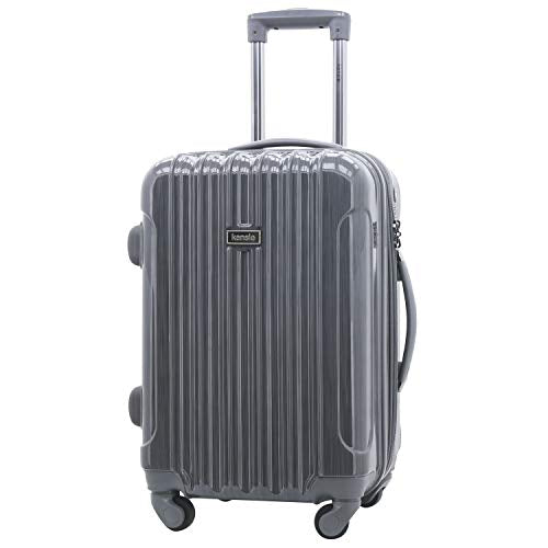 kensie Women's Alma Hardside Spinner Luggage, Gun Metal, CarryOn 20Inch