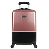 Heritage Travelware Charter Park 20in Lightweight Colorblock Hardside Expandable 4-Wheel Spinner Carry-On Suitcase, Metallic Silver/Black