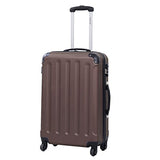 Goplus 3 Pcs Luggage Set Hardside Travel Rolling Suitcase Abs+Pc Globalway (Brown)