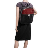 McKlein, L Series, Edison, Top Grain Cowhide Leather, 14" Leather Laptop Slim Backpack, Blk/Red (88136)