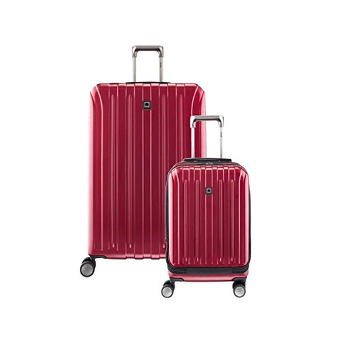 Delsey Helium Titanium Carry On & 29" Spin Lug, Black Cherry Red