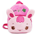 Smilesky Kid'S Backpack Toddlers Preschool Shoulder Bags Cartoon Plush Animal Bunny Bags Pink 9.5"