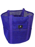 Saltwater Canvas Family Mesh Whale Bag, Sand/Waterproof Base, 9 Pockets, Purple