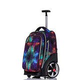 Himfl Rolling Backpack Luggage School Travel Laptop 18 Inch Multifunction Climbing Stairs Trolley