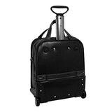 Siamod Pastenello 45315 Black Leather Vertical Detachable-Wheeled Laptop Case