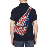 American Flag Fish Sling Bag Crossbody Backpack Shoulder Casual Chest Bags For Travel Gym Sport Hiking