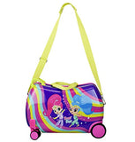 Nickelodeon Shimmer and Shine Kids CarryOn Luggage 20" Children Seaton Ride-On Suitecase (Purple)