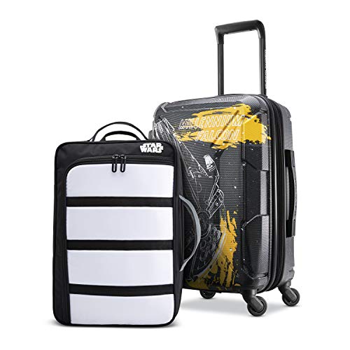 American Tourister Kids' Star Wars Falcon Perfect Packer 2pc Set (bkpk/20 Spinner Wheels, Black/Yellow