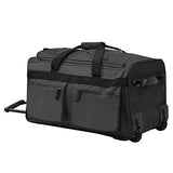 Olympia Luggage 29" 8 Pocket Rolling Duffel Bag (Charcoal Gray W/ Black - Exclusive Color)