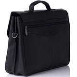 Alpine Swiss Business Portfolio Genuine Leather Briefcase Flap-Over Locking Case