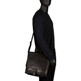 Mancini Leather Goods Cross Body Bag with RFID Secure Pocket (Black)