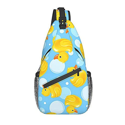 NiYoung Casual Yellow Rubber Duck Sling Bag Casual Chest Package with Adjustable Strap Anti-Theft Sling Bags Shoulder Backpack Waterproof Sling Bag