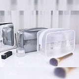 LIZHOUMIL Transparent Makeup Bag Storage Bags Travel Organizer Waterproof Makeup Beautician Cosmetic Bag Beauty Case Toiletry Bag Wash Bags Silver Medium