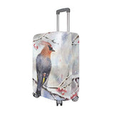 GIOVANIOR Waxwing Sitting On Branch Luggage Cover Suitcase Protector Carry On Covers