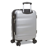 Dejuno Emerson 3-Piece Hardside Expandable Spinner Luggage Set, Silver