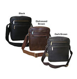 Amerileather Front Flap Messenger Bag (Distressed Brown)