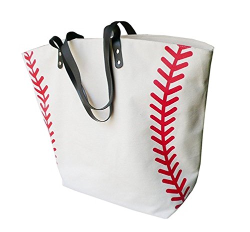 X.Sem Foldable Baseball Softball Tote Bag Canvas Oversized Beach Totes Durable Trave Handbag 22''