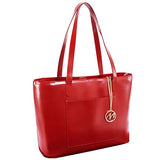 McKlein Women's Fashionable Tote- 97536, Leather, Small, Red - ALYSON