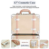 COTRUNKAGE Small 20" Vintage Luggage Set 2 Pieces Carry On Suitcase for Womens (Gold, 20" & 13")