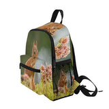 Toddler Backpack Red Squirrel With Flowers Mini Preschool Bag for Unisex Kids