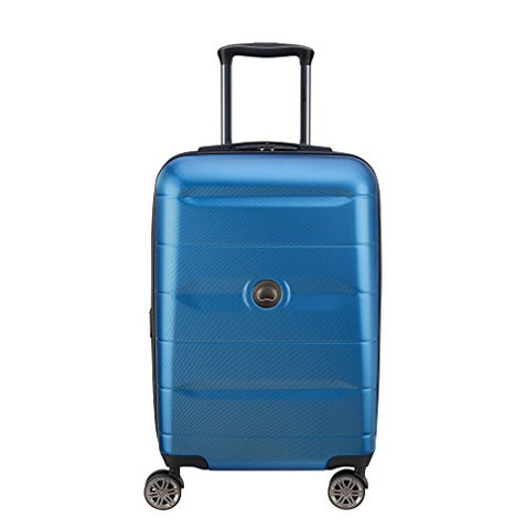 Delsey Luggage Comete 2.0 Expanable Spinner Carry-on, Steel Blue