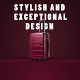 Coolife Luggage Expandable 3 Piece Sets PC+ABS Spinner Suitcase 20 inch 24 inch 28 inch (Radiant Pink new)