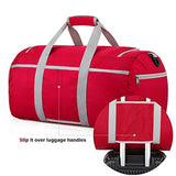 Gonex 70L Packable Travel Duffle, Lightweight Luggage Duffel Sports Gym Bag with Shoe Compartment Red