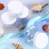 4 Pieces Round Clear Wide-mouth Leak Proof Plastic Container Jars with Lids for Travel Storage Makeup Beauty Products Face Creams Oils Salves Ointments DIY Slime Making or Others (1 oz, White)