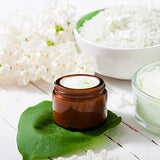 2 oz Round Glass Jars (6 Pack) - Empty Cosmetic Containers with Inner Liners, black Lids and