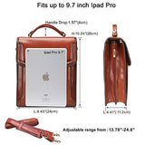 Banuce Small Vintage Full Grain Italian Leather Messenger Bag for Men Vertical Lock Business