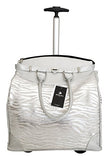 19" Computer/Laptop Bag Tote Duffel Rolling Wheel Padded Case Silver Zebra