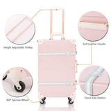 COTRUNKAGE Girls Cute 3 Piece Luggage Set Vintage Carry On Suitcase for Women, TSA Lock Cherry Pink